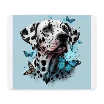 Dalmatians and butterflies - Mouse Pad (horizontal) - white - Front