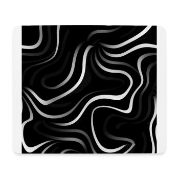 Monochrome Eleganz: Weiße abstrakte Linien auf Schwarz - Mousepad (Querformat) - Weiß - Vorne