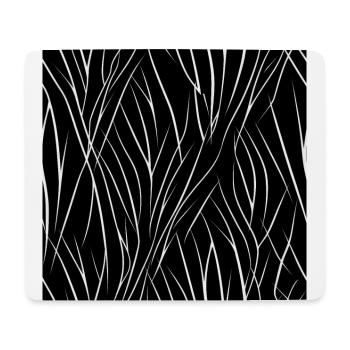 Élégance monochrome : lignes abstraites blanches sur noir - Tapis de souris (format paysage) - blanc - Devant