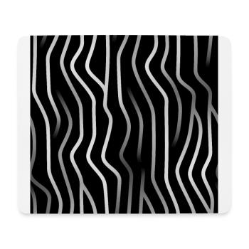 Monochrome Elegance: White Abstract Lines on Black - Mousepad (Querformat) - Weiß - Vorne