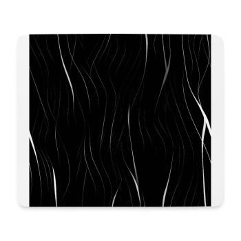 Monochrome Eleganz: Weiße abstrakte Linien auf Schwarz - Mousepad (Querformat) - Weiß - Vorne
