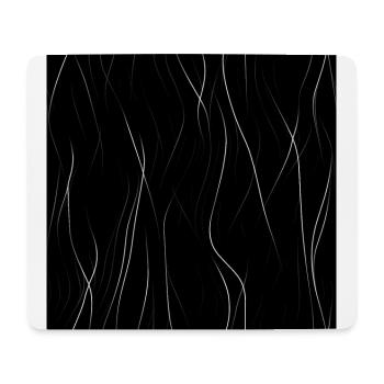 Monochrome Eleganz: Weiße abstrakte Linien auf Schwarz - Mousepad (Querformat) - Weiß - Vorne