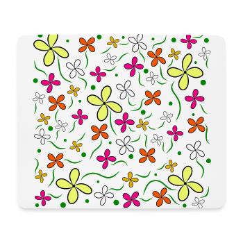 Fleur prairie motif floral fleur vrille fleur fleur - Tapis de souris (format paysage) - blanc - Devant