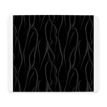 Monochrome Eleganz: Weiße abstrakte Linien auf Schwarz - Mousepad (Querformat) - Weiß - Vorne