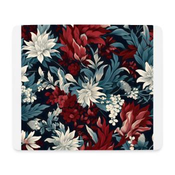 Nouveau Heritage: Barocke Blumentapete - Mousepad (Querformat) - Weiß - Vorne