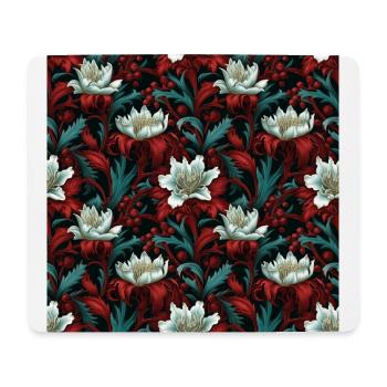 Nouveau Heritage: Barocke Blumentapete - Mousepad (Querformat) - Weiß - Vorne