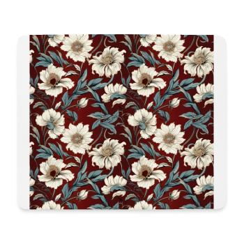 Nouveau Heritage: Barocke Blumentapete - Mousepad (Querformat) - Weiß - Vorne