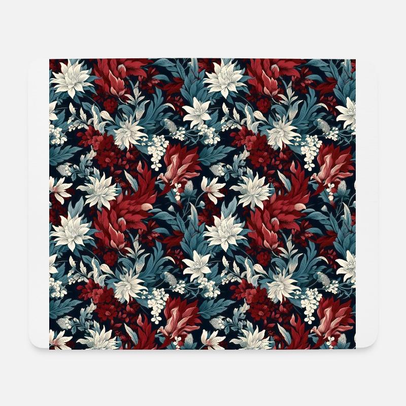 Nouveau Heritage: Baroque Flowers Wallpaper - Mouse Pad (horizontal) - white