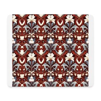 Nouveau Heritage: Barocke Blumentapete - Mousepad (Querformat) - Weiß - Vorne