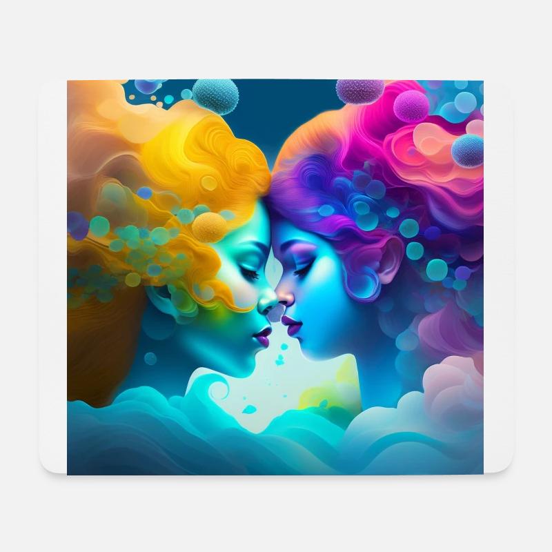 Unterwasser-Tintenkunst - Mousepad (Querformat) - Weiß