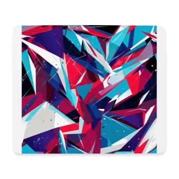 Danse géométrique moderne en rose, bleu et violet - Tapis de souris (format paysage) - blanc - Devant
