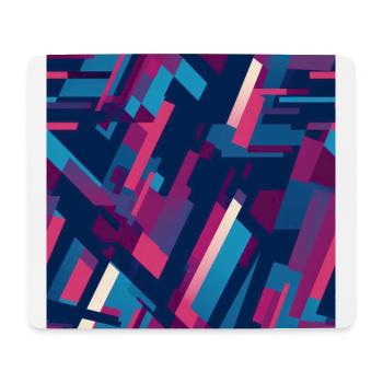 Danse géométrique moderne en rose, bleu et violet - Tapis de souris (format paysage) - blanc - Devant