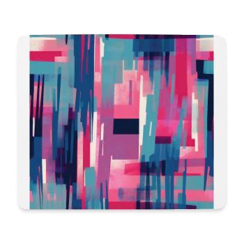 Modern Geometric Dance in Pink, Blue, and Violet - Mouse Pad (horizontal) - white - Front