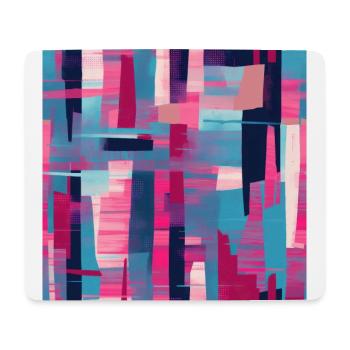 Danse géométrique moderne en rose, bleu et violet - Tapis de souris (format paysage) - blanc - Devant