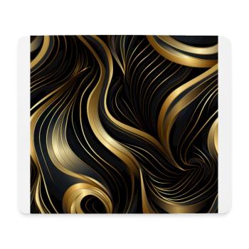 Goldenes Gitter: Luxuriöse Linearität in Gold - Mousepad (Querformat) - Weiß - Vorne