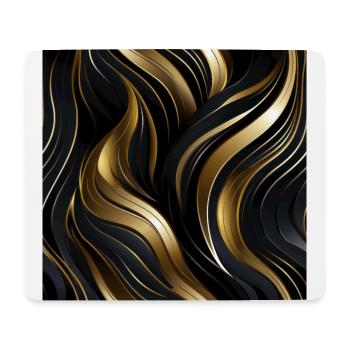 Goldenes Gitter: Luxuriöse Linearität in Gold - Mousepad (Querformat) - Weiß - Vorne