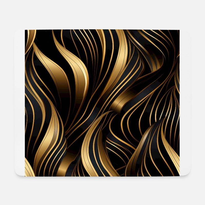 Golden Lattice: Luxurious Linearity in Gold - Mouse Pad (horizontal) - white