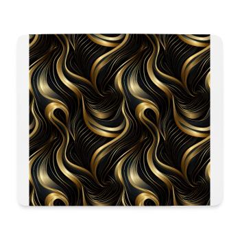 Goldenes Gitter: Luxuriöse Linearität in Gold - Mousepad (Querformat) - Weiß - Vorne