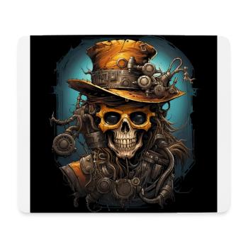 Crâne de zombie Steampunk - Tapis de souris (format paysage) - blanc - Devant