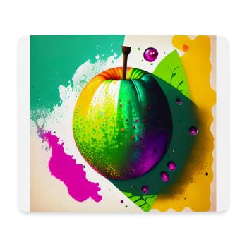 Art abstrait, une Pomme fonds d'éclats de peinture - Tapis de souris (format paysage) - blanc - Devant