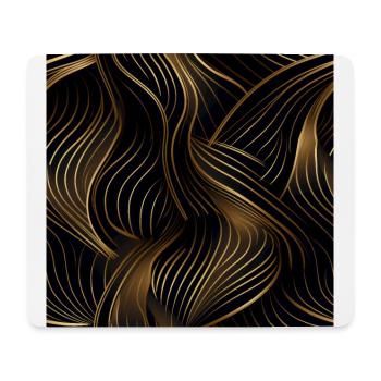 Goldenes Gitter: Luxuriöse Linearität in Gold - Mousepad (Querformat) - Weiß - Vorne