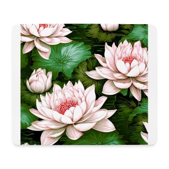 Wasserlilien Seerosen - Mousepad (Querformat) - Weiß - Vorne