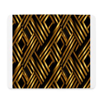 Golden Lattice: Luxurious Linearity in Gold - Mouse Pad (horizontal) - white - Front