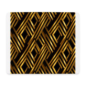 Goldenes Gitter: Luxuriöse Linearität in Gold - Mousepad (Querformat) - Weiß - Vorne