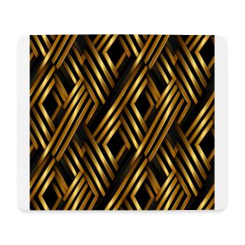 Goldenes Gitter: Luxuriöse Linearität in Gold - Mousepad (Querformat) - Weiß - Vorne
