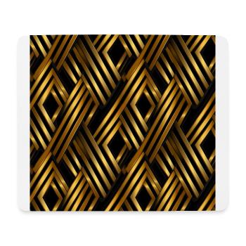 Goldenes Gitter: Luxuriöse Linearität in Gold - Mousepad (Querformat) - Weiß - Vorne