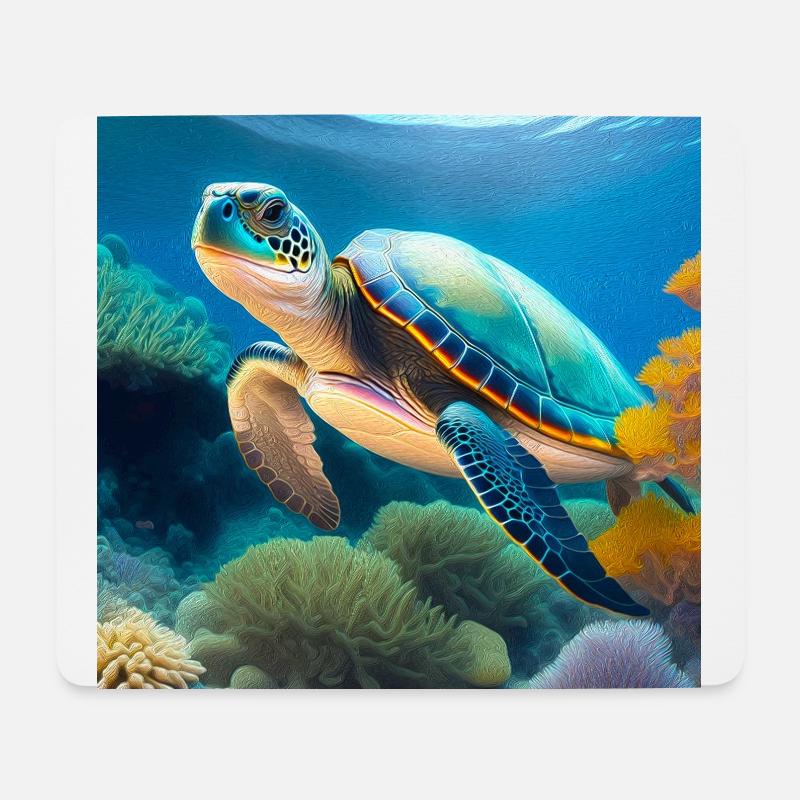 Schildkröte - Mousepad (Querformat) - Weiß