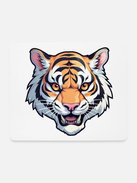 Tiger, Tiger Head - Mouse Pad (horizontal) - white