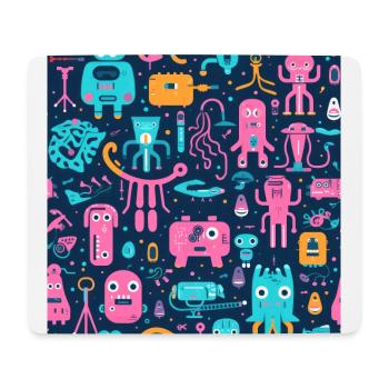 Playful Arena: Whimsical Monster Mates - Mouse Pad (horizontal) - white - Front