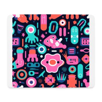 Playful Arena: Whimsical Monster Mates - Mouse Pad (horizontal) - white - Front
