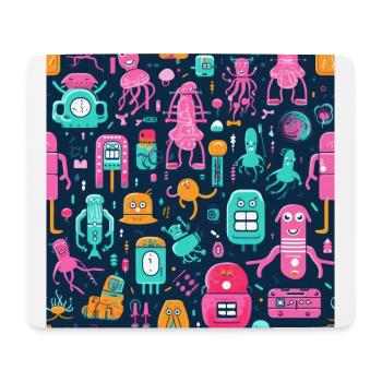 Playful Arena: Whimsical Monster Mates - Mouse Pad (horizontal) - white - Front