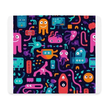 Playful Arena: Whimsical Monster Mates - Mouse Pad (horizontal) - white - Front