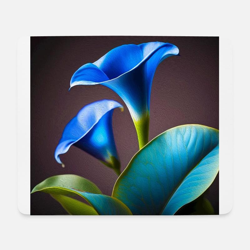 Calla bleue - Tapis de souris (format paysage) - blanc