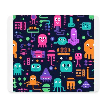Playful Arena: Whimsical Monster Mates - Mouse Pad (horizontal) - white - Front
