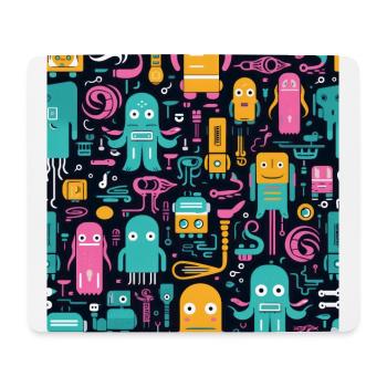 Playful Arena: Whimsical Monster Mates - Mouse Pad (horizontal) - white - Front