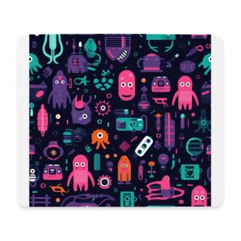Playful Arena: Whimsical Monster Mates - Mouse Pad (horizontal) - white - Front
