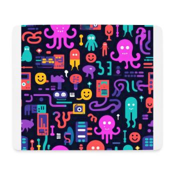 Playful Arena: Whimsical Monster Mates - Mouse Pad (horizontal) - white - Front