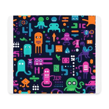 Playful Arena: Whimsical Monster Mates - Mouse Pad (horizontal) - white - Front