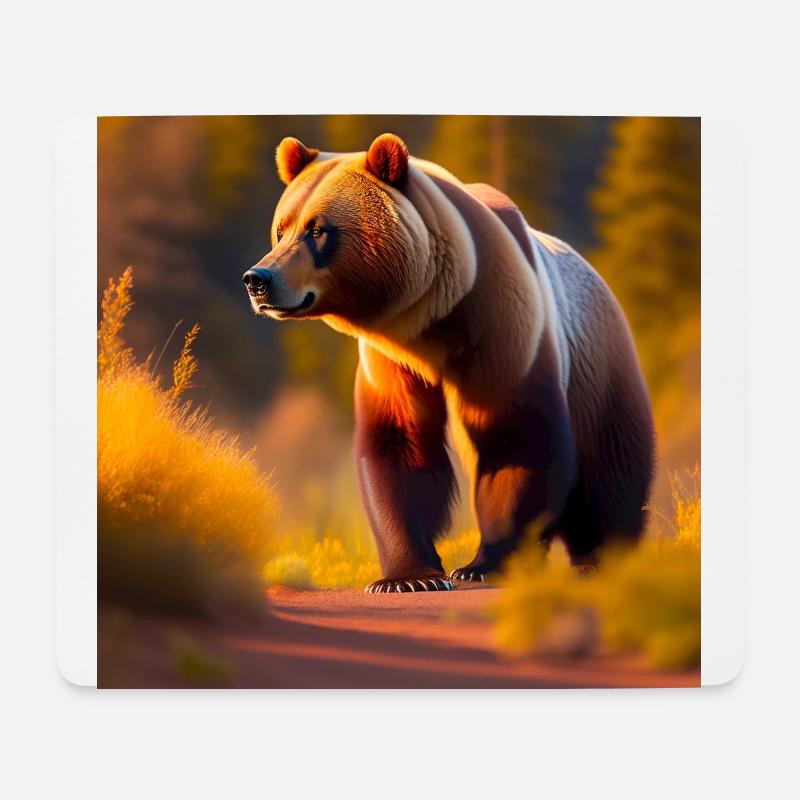 Grizzly Bear - Mouse Pad (horizontal) - white