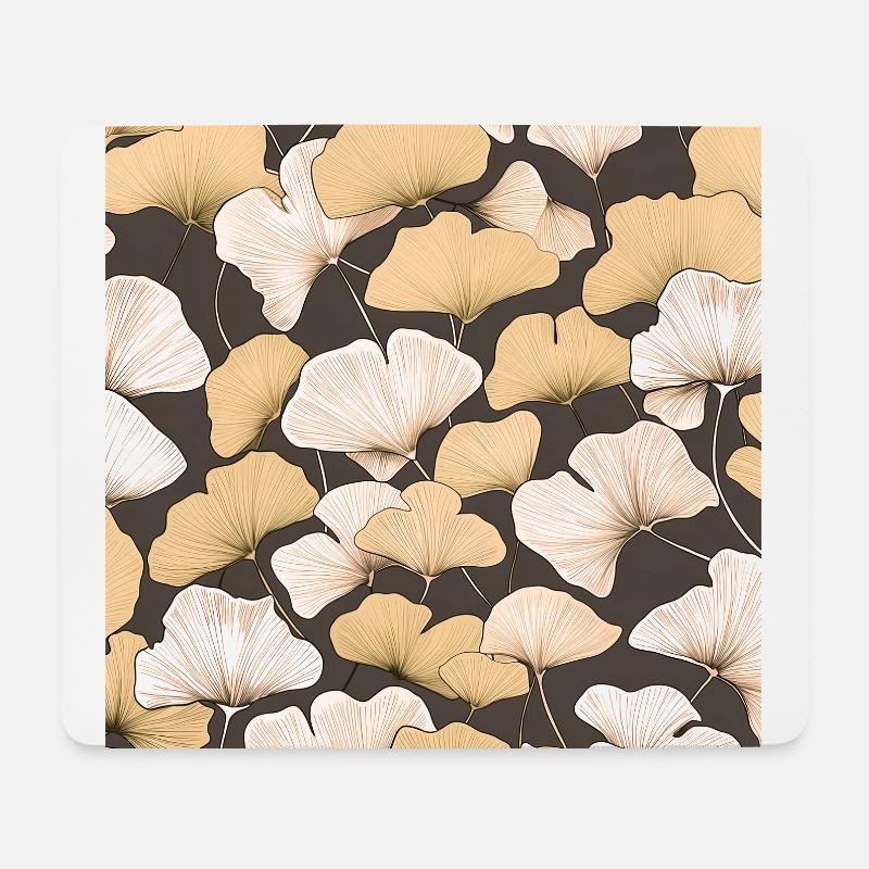 Ginkgo - Mousepad (Querformat) - Weiß