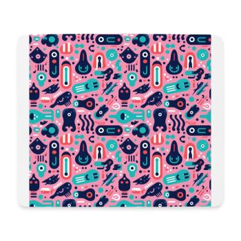 Playful Arena: Whimsical Monster Mates - Mouse Pad (horizontal) - white - Front