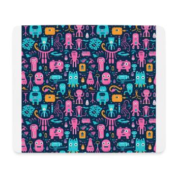 Playful Arena: Whimsical Monster Mates - Mouse Pad (horizontal) - white - Front
