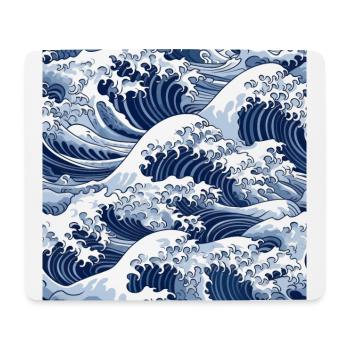 Ephemeral Crests: Hokusai Waves Reimagined - Mouse Pad (horizontal) - white - Front