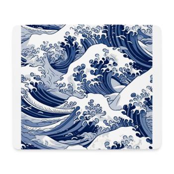 Ephemeral Crests: Hokusai Waves Reimagined - Mouse Pad (horizontal) - white - Front