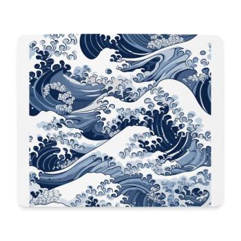 Ephemeral Crests: Hokusai Waves Reimagined - Mouse Pad (horizontal) - white - Front