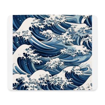Ephemeral Crests: Hokusai Waves Reimagined - Mouse Pad (horizontal) - white - Front